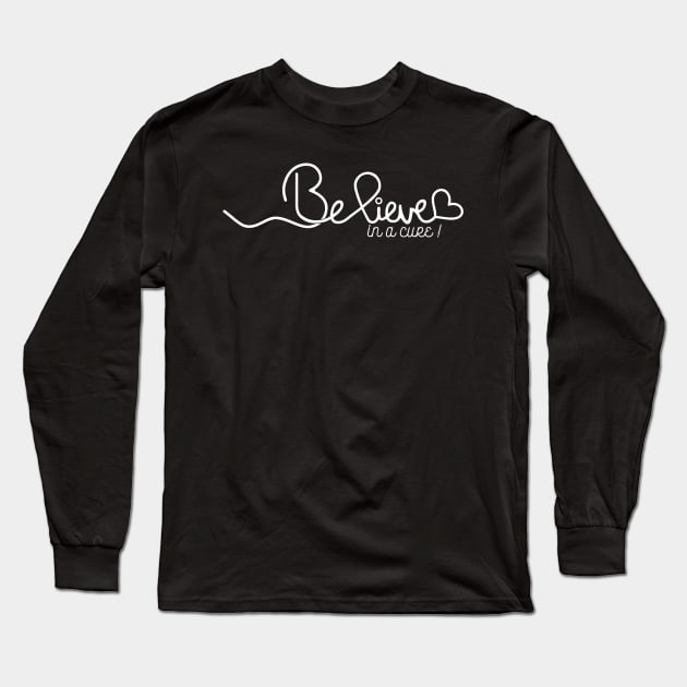 Believe- Lung Cancer Gifts Lung Cancer Awareness Long Sleeve T-Shirt by AwarenessClub